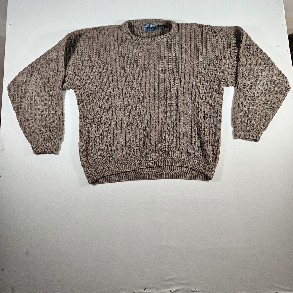 Etchings Sweater Mens Large Cable Knit Fishermans Chunky Knit Vntg Grandpacore - Picture 2 of 7